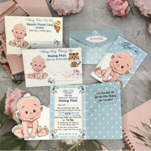 Mẫu Thiệp Thôi Nôi Sang Trọng 2025